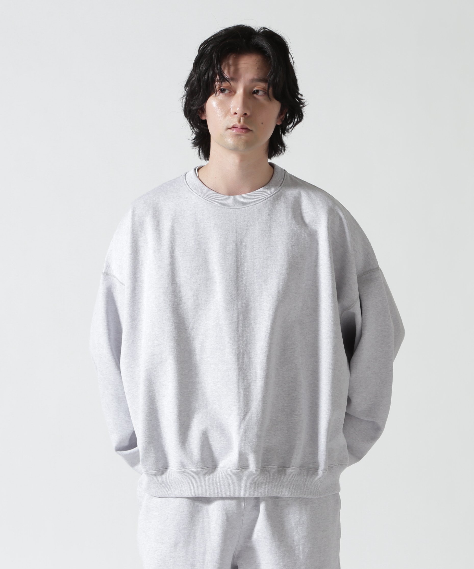 MARKAWARE(マーカウェア) / HUGE SHORT SWEAT ヒュージスウェットショート ビーセカンド トップス スウェット・トレーナー グレー ブラック