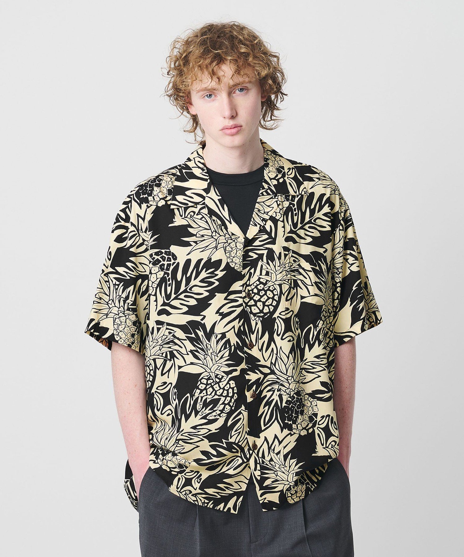 ＜TWO PALMS＞ WILD PINEAPPLE オープンカラー シャツ ビューティー＆ユース ユナイテッドアローズ トップス シャツ・ブラウス ブラック