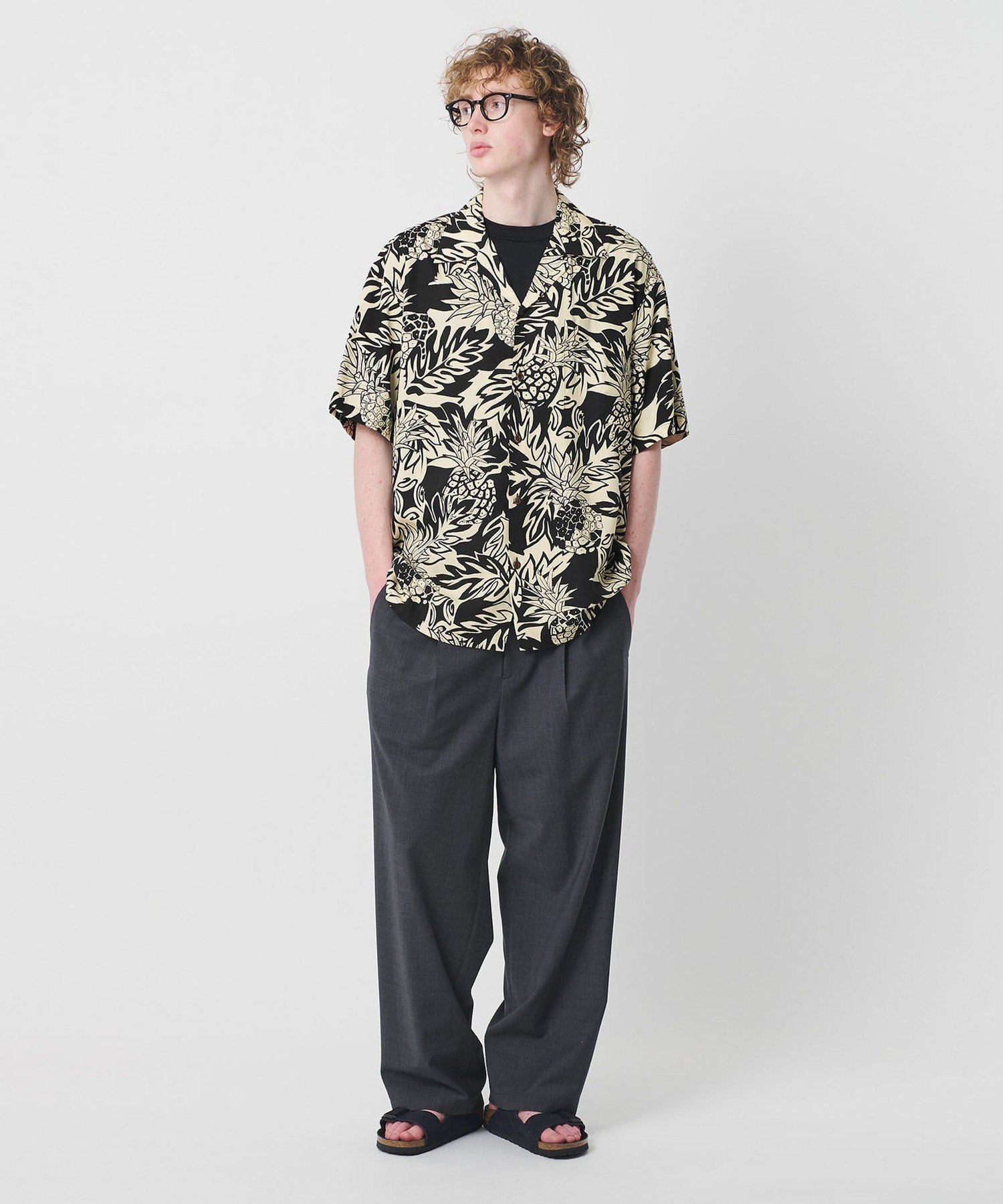＜TWO PALMS＞ WILD PINEAPPLE オープンカラー シャツ ビューティー＆ユース ユナイテッドアローズ トップス シャツ・ブラウス ブラック