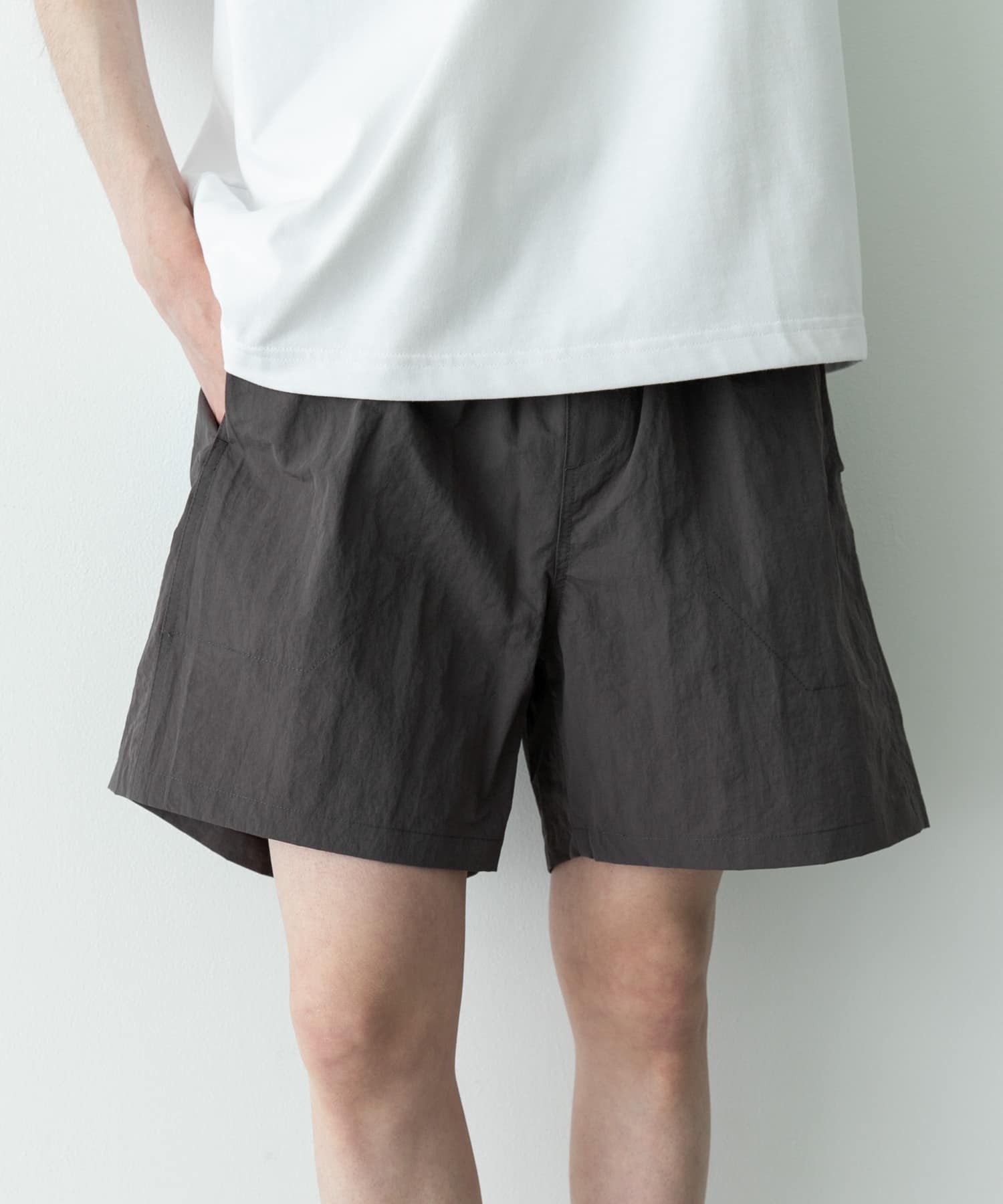 Sonny Label ナイロンイージーバギーショートパンツ サニーレーベル パンツ その他のパンツ グレー ネイビー ブラック