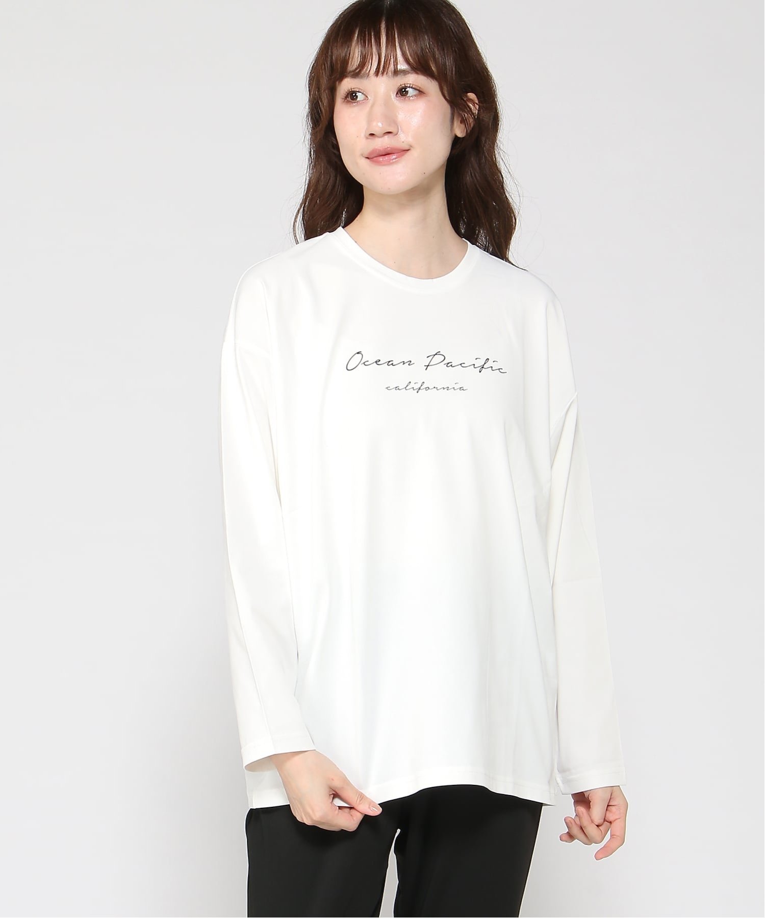 Ocean Pacific Ocean Pacific/(W)OPレディスLS-Tシャツ オーシャンパシフィック トップス カットソー・Tシャツ ブラック ホワイト