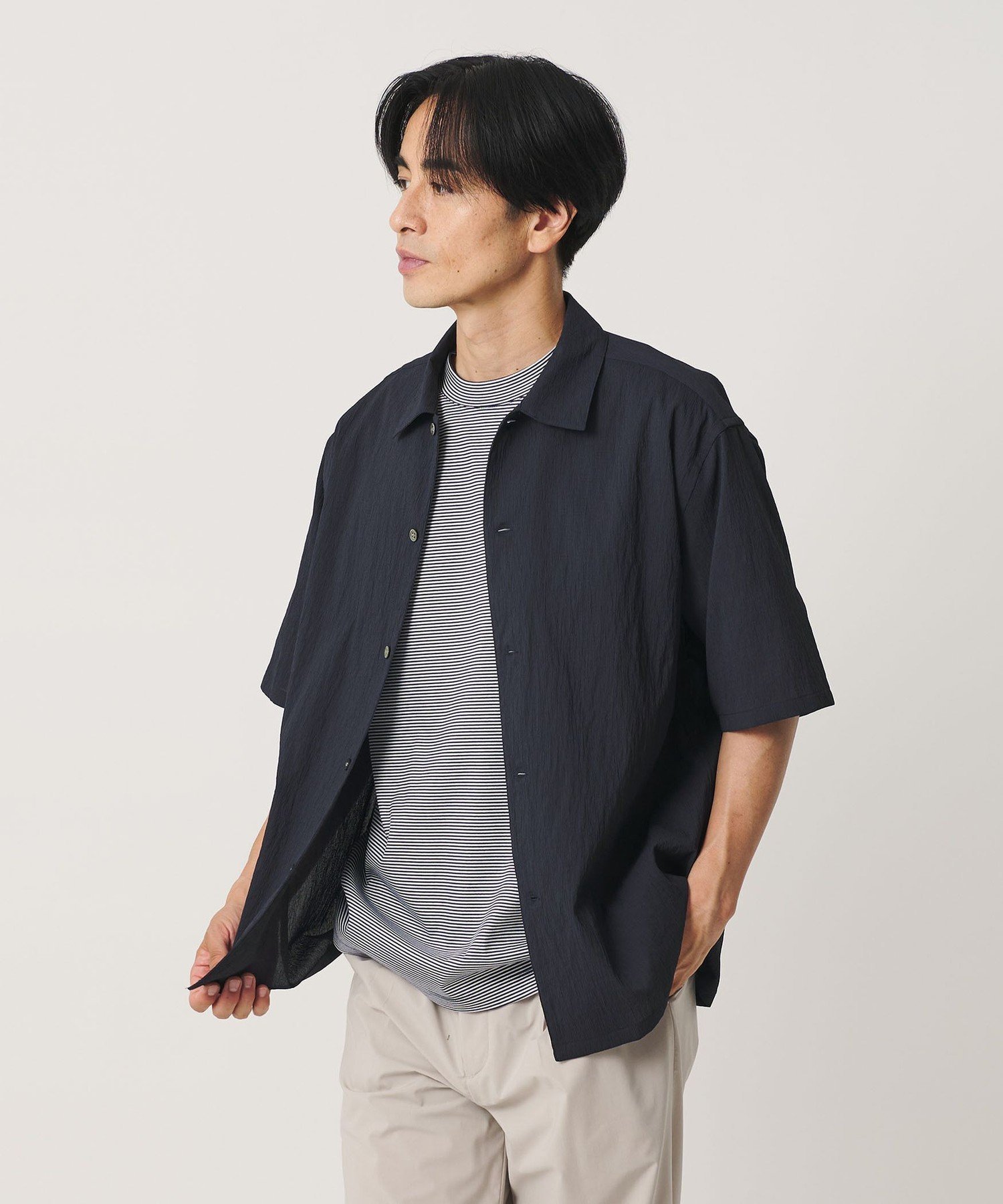 ヨウリュウ キャンプカラー シャツ FORM型 吸水速乾 通気性 ビューティー＆ユース ユナイテッドアローズ トップス シャツ・ブラウス グリーン ネイビー ホワイト