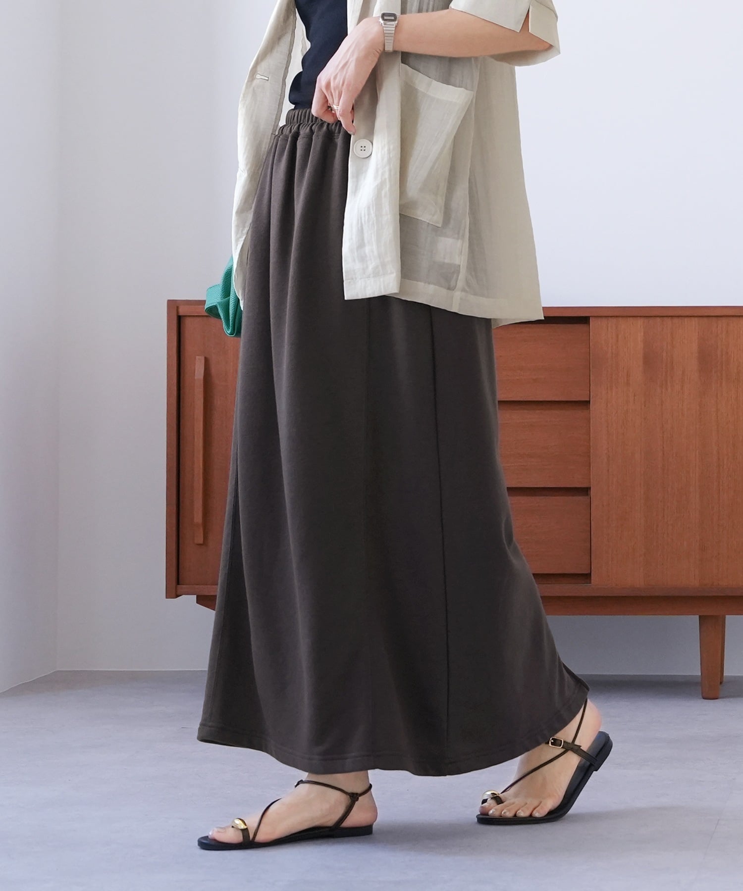 【SALE／30%OFF】reca 切替ナロースカート(on5686416) reca レカ レカ スカート ロング・マキシスカート グレー