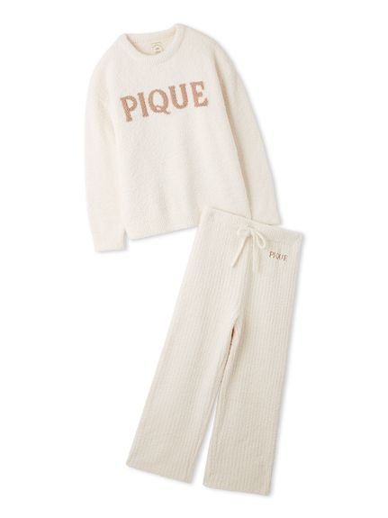 gelato pique パウダーロゴジャガードプルオーバー&リブロングパンツセット ジェラートピケ インナー・ルームウェア その他のインナー・ルームウェア ピンク【送料無料】