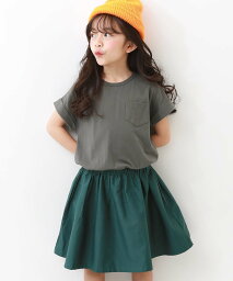 devirock 半袖ドッキングワンピース デビロック 子供服 キッズ デビロック ワンピース・ドレス その他のワンピース・ドレス グリーン パープル ベージュ ブラック ブラウン カーキ