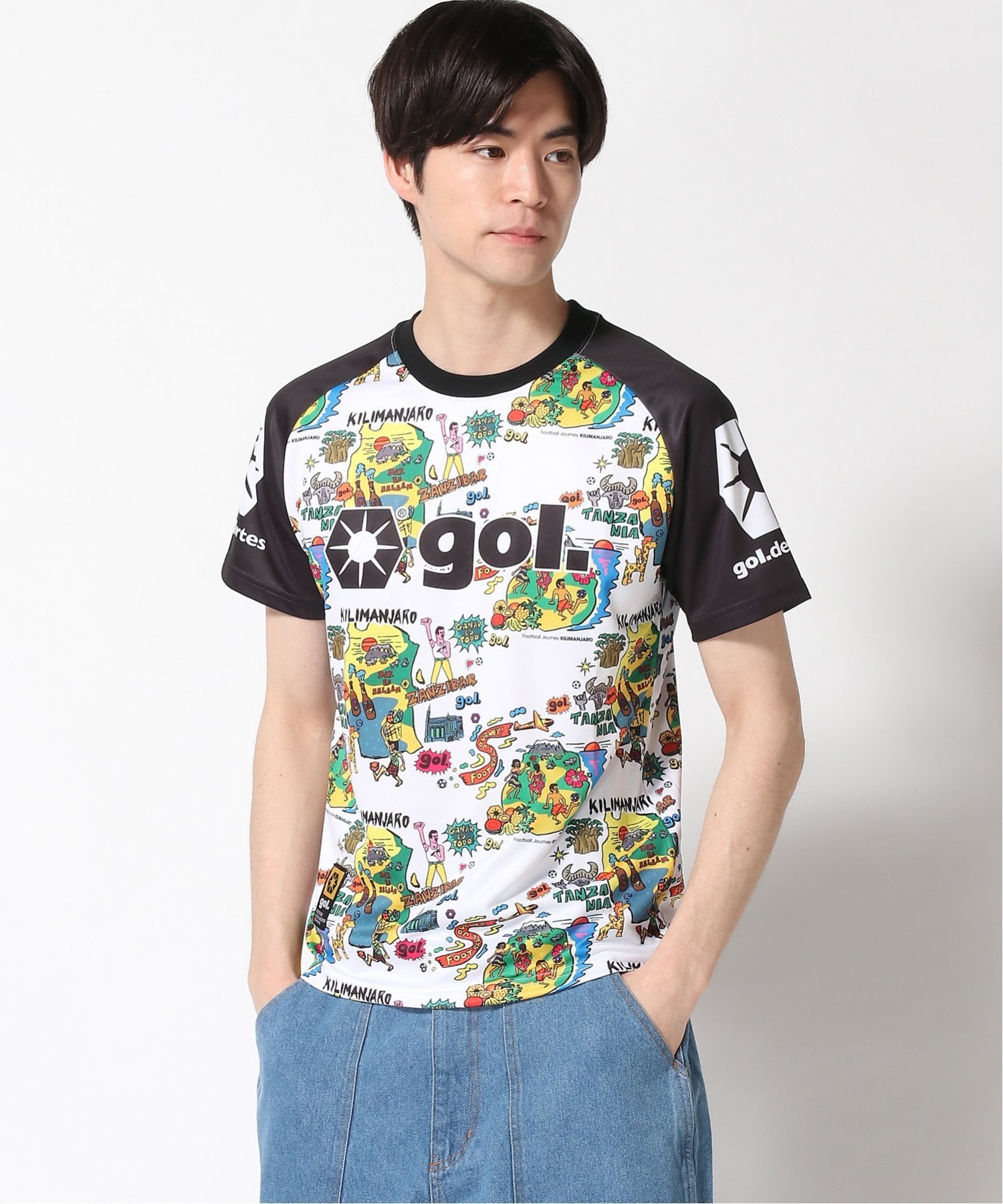 gol. (U)ゴル597プラシャツ ゴル トップス カットソー・Tシャツ ブラック ピンク【送料無料】