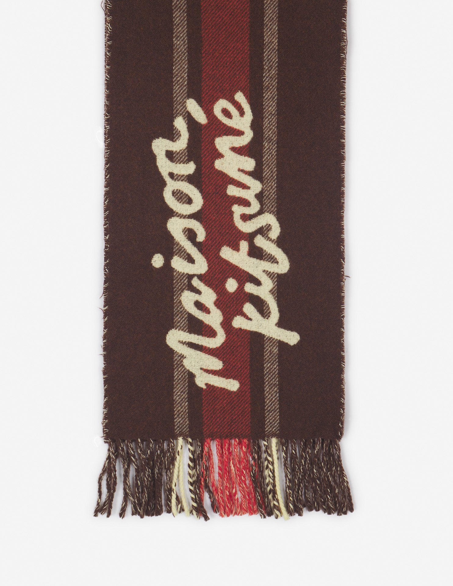 【SALE／40%OFF】Maison Kitsune MAISON KITSUNE/(M)COLLEGE STRIPES SCARF メゾン キツネ ファッション雑貨 マフラー・ストール・ネックウォーマー ブラウン【送料無料】のサムネイル