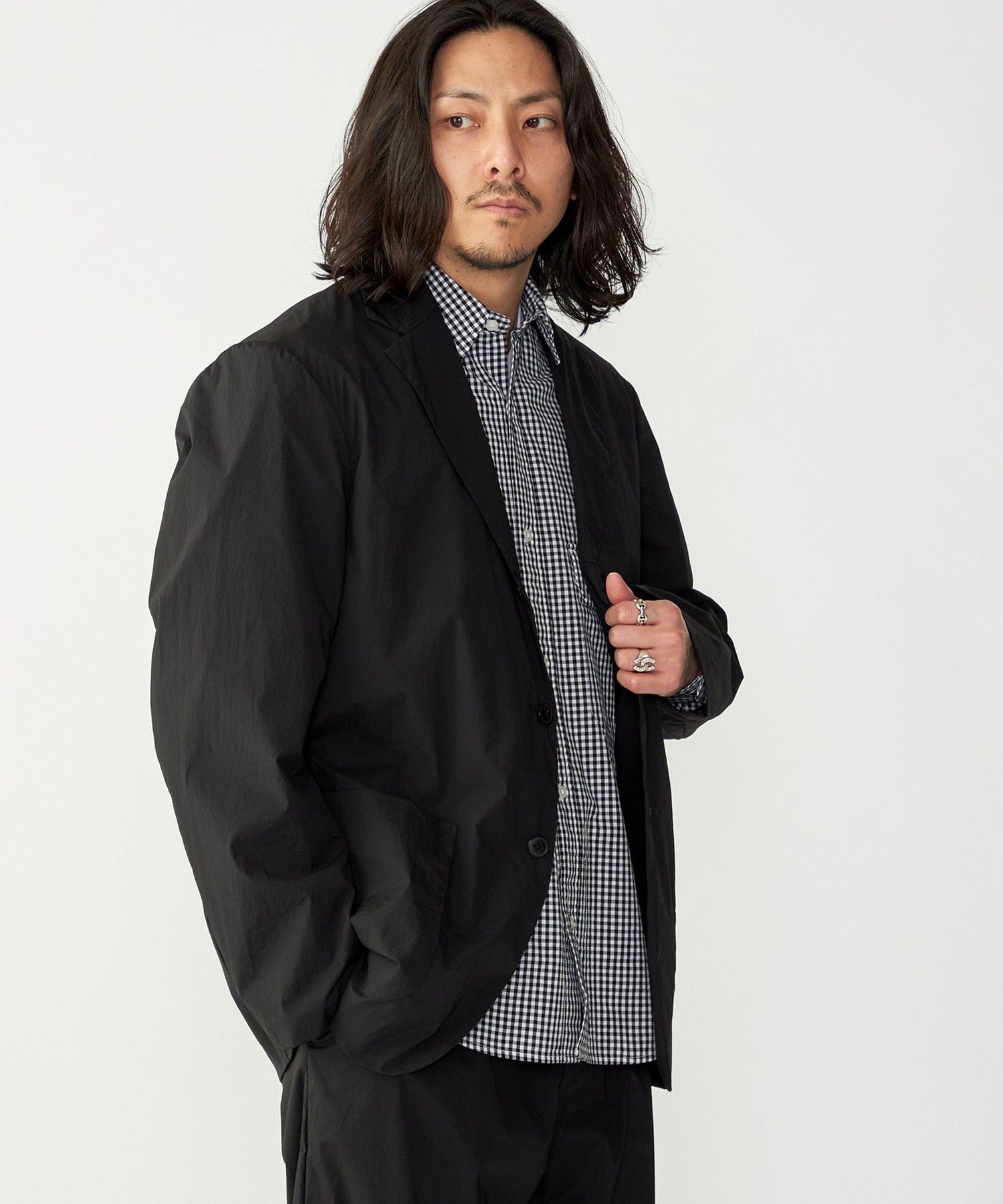 【SALE／70%OFF】SHIPS MEN SHIPS: ＜セットアップ対応・手洗い可能・撥水加工＞ライト ナイロン テーラードジャケット シップス ジャケット・アウター テーラードジャケット・ブレザー ブラック グレー【送料無料】