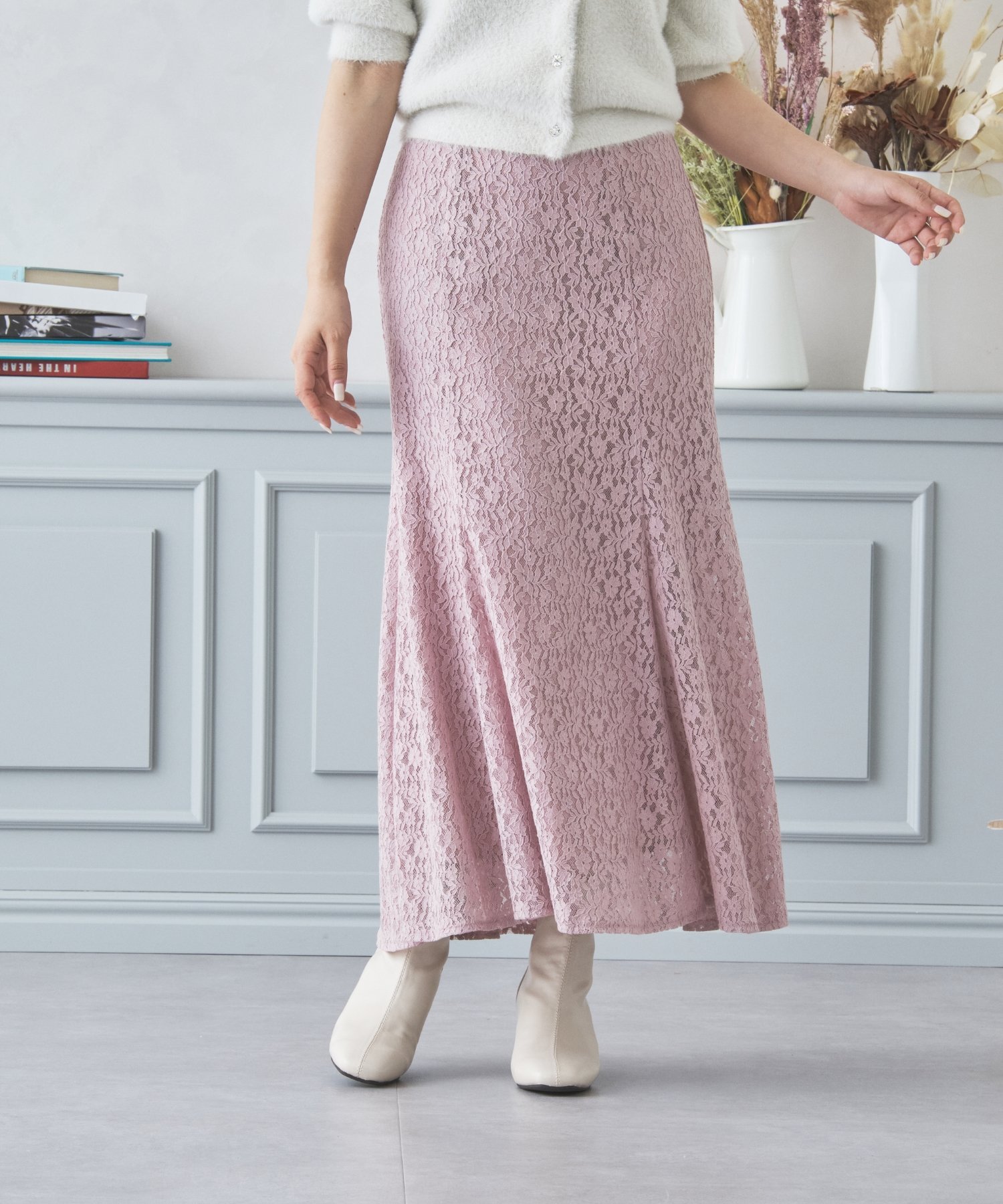 【SALE／67%OFF】MISCH MASCH 【2024秋冬新作】レースマーメイドスカート/MM437213 ミッシュマッシュ スカート ロング・マキシスカート レッド ブラック ピンク