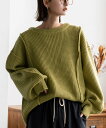 【SALE/40%OFF】aroco ワッフル編みルーズニット ヴィータフェリーチェ トップス ニット ホワイト レッド グリーン グレー【送料無料】