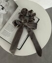 【SALE/25%OFF】Thevon. 【heilly/ヘイリー】ベロアリボンゴム ゼヴォン ヘアアクセサリー カチューシャ・ヘアバンド ブラック グレー