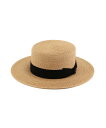 Schott RAFFIA BRAID BOATER HAT/ラフィアブレード ボーダーハット ショット 帽子 その他の帽子 ベージュ ブラック【送料無料】