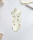 aimoha - select - 【MOSOX】フラワー刺繍&チェックデザインソックス アイモハ 靴下・レッグウェア 靴下 グリーン
