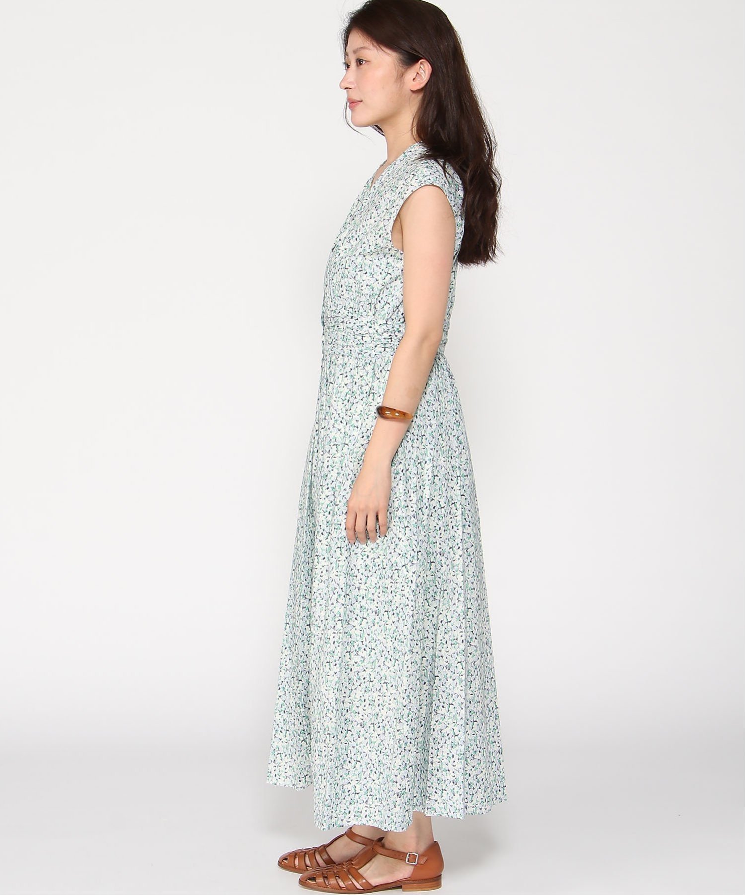 【SALE／30%OFF】Doubleface Tokyo 幾何柄フロントボタンワンピース ダブルフェーストーキョー ワンピース・ドレス ワンピース ネイビー グリーン【送料無料】