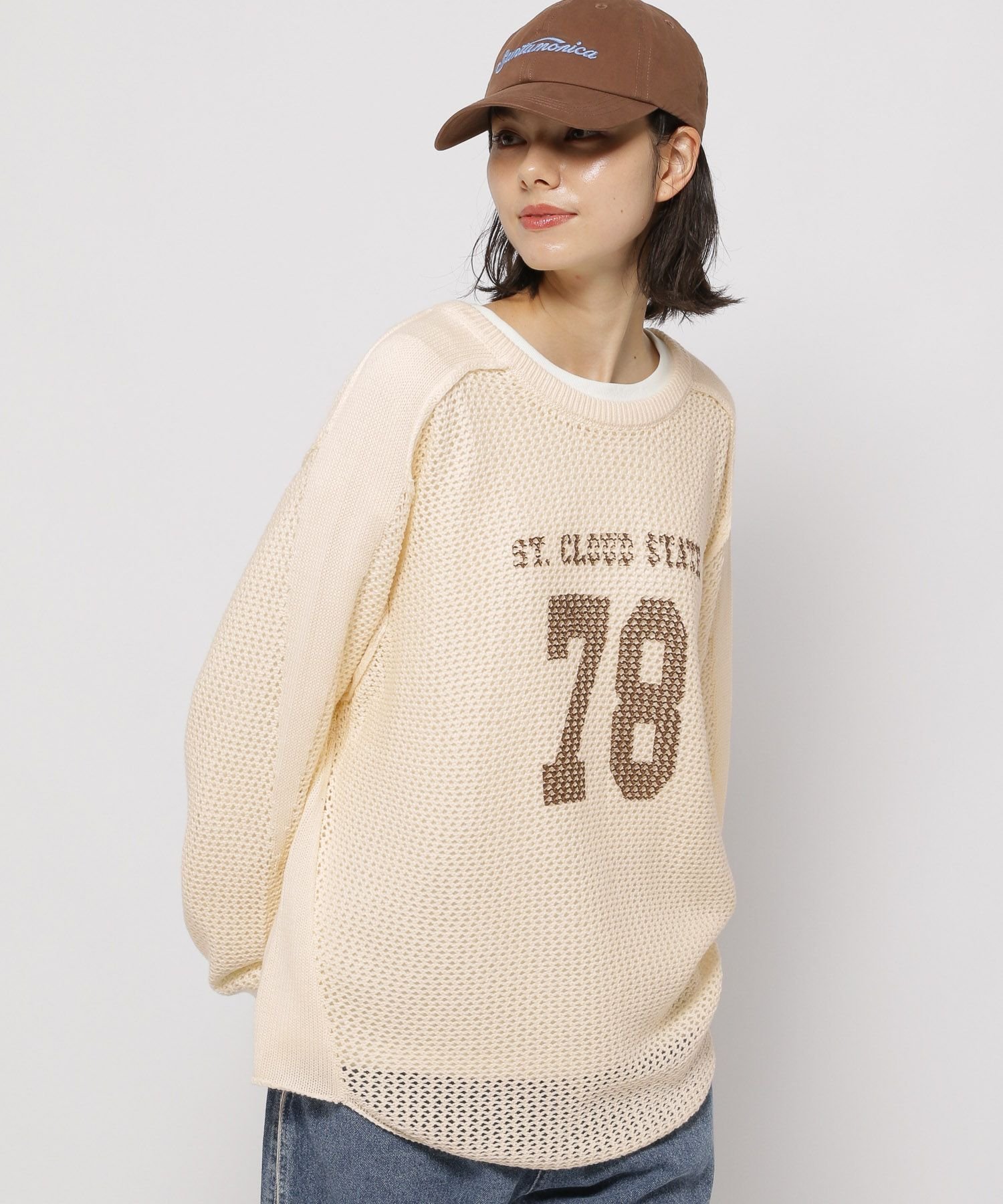 niko and ... 2WAYナンバリングプルオーバー ニコアンド トップス カットソー・Tシャツ ホワイト ブラック ネイビー【送料無料】のサムネイル