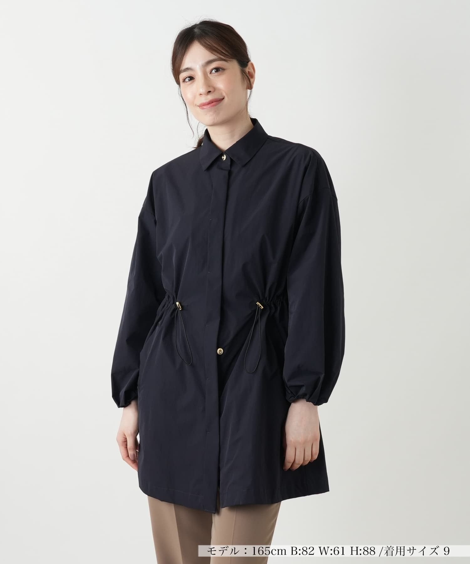 Leilian 比翼ブラウス レリアン トップス シャツ・ブラウス ブラウン ネイビー