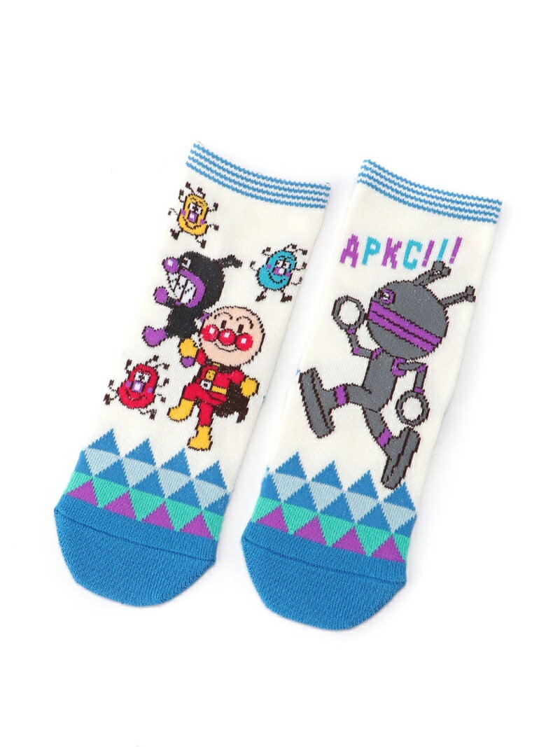 ANPANMAN KIDS COLLECTION (K)だだんだん柄ソックス アンパンマンキッズコレクション 靴下・レッグウェア 靴下 ホワイト ブルー