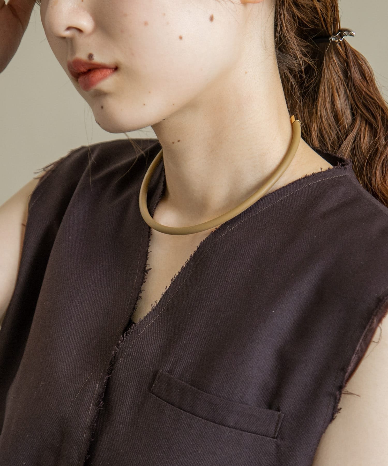 【SALE/70%OFF】SMELLY エコレザーチョーカー スメリー アクセサリー・腕時計 ネックレス ホワイト