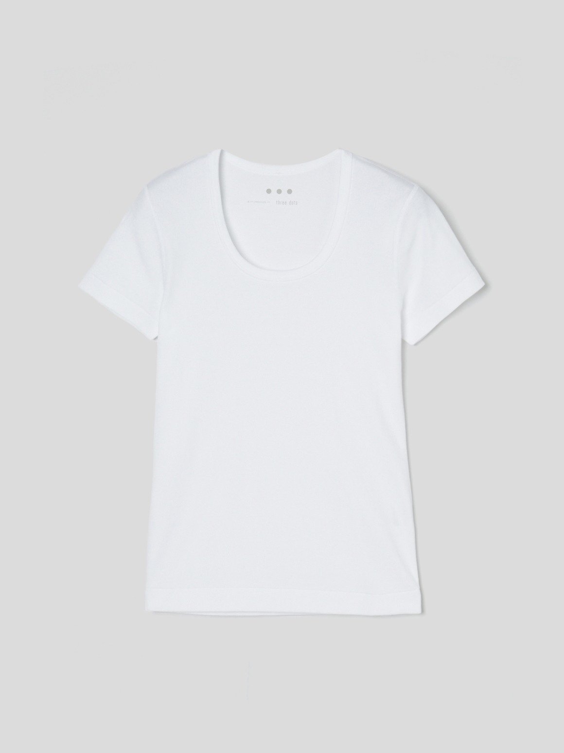 three dots Organic cotton knit s/s jessica スリードッツ トップス カットソー・Tシャツ ホワイト ブラック グレー ネイビー【送料無..