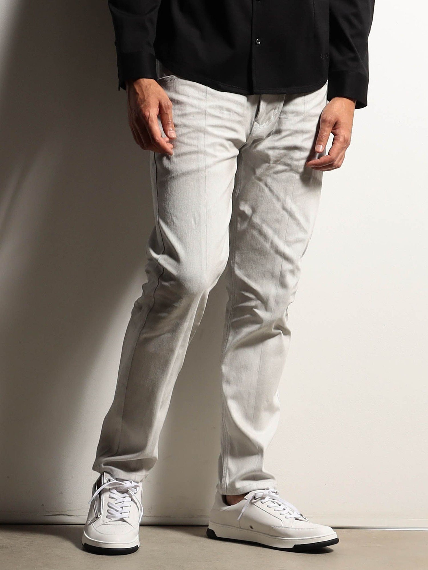 【SALE／37%OFF】NICOLE CLUB FOR MEN 【RIELABO】アラカルト ニットライクドビーストレッチデニム ニコル パンツ ジーンズ・デニムパンツ ホワイト レッド ネイビー【送料無料】