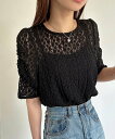 【SALE/70%OFF】JUNOAH フラワーレースギャザーブラウス ジュノア トップス シャツ・ブラウス ブラック ホワイト