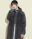 【SALE/50%OFF】BEAMS HEART WOMEN ボア フード ジップコート ビームス アウトレット ジャケット・アウター その他のジャケット・アウター グレー ホワイト【送料無料】