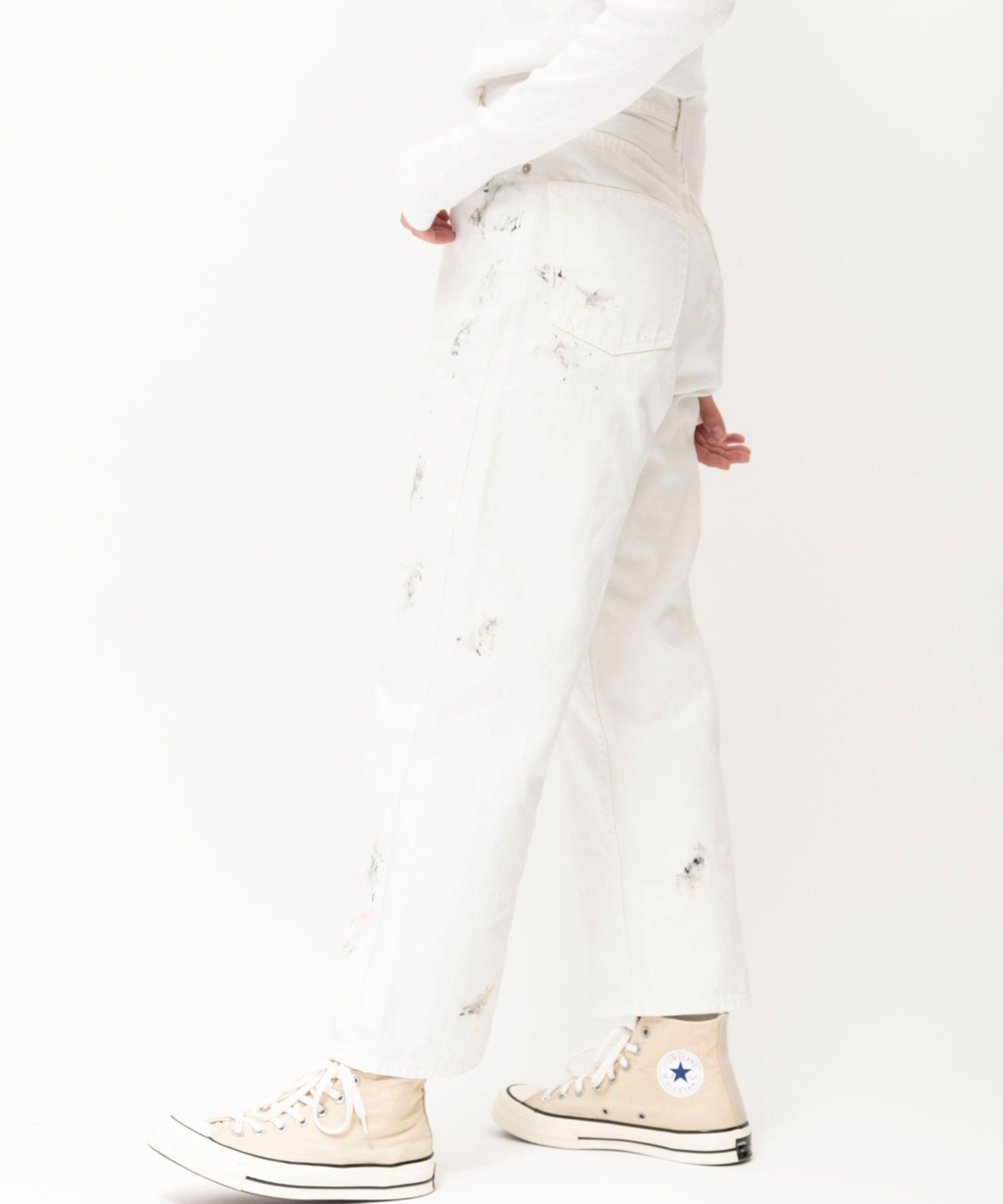 Johnbull Private labo ペインティングワイドジーンズ ジョンブルプライベートラボ パンツ その他のパンツ ホワイト