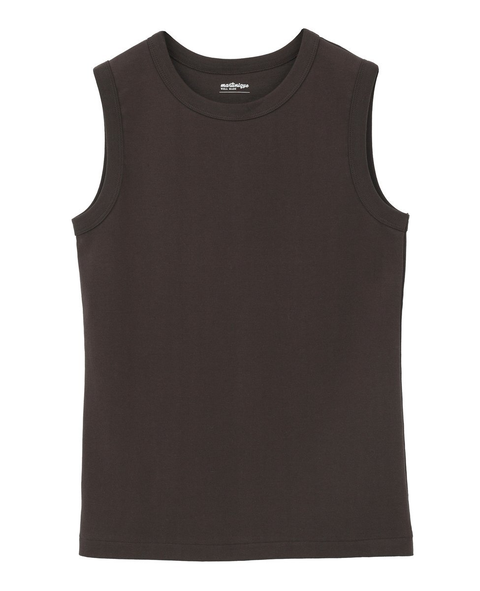martinique コットンフライスノースリーブプルオーバー マルティニーク トップス カットソー・Tシャツ ピンク ホワイト ブラック ブラウン ネイビー