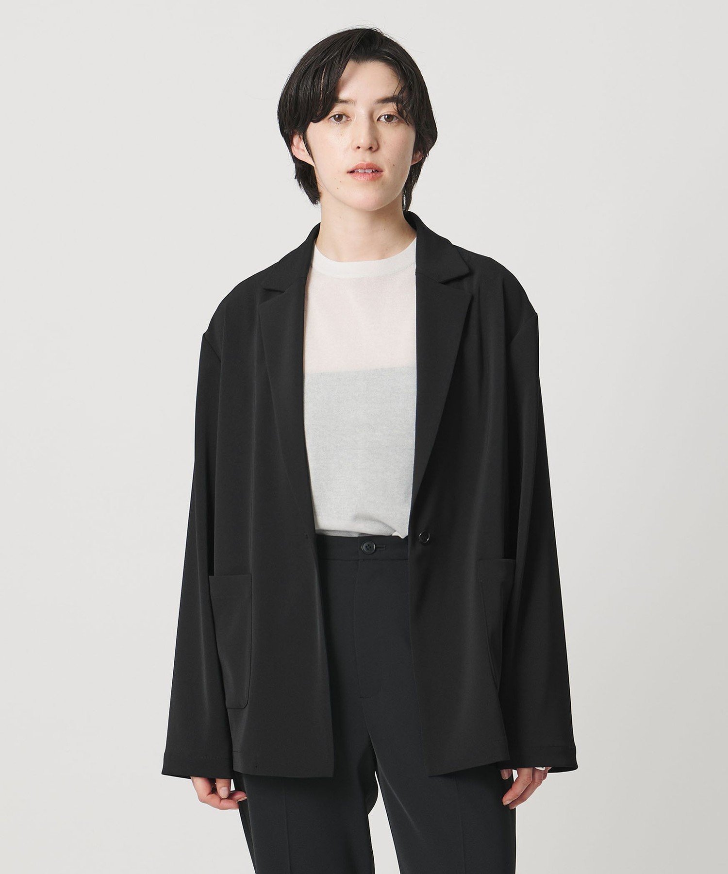 ＜MARW UNITED ARROWS＞ツイル 1ボタン ジャケット ビューティー＆ユース ユナイテッドアローズ ジャケット・アウター テーラードジャケット・ブレザー グレー ブラック ネイビー