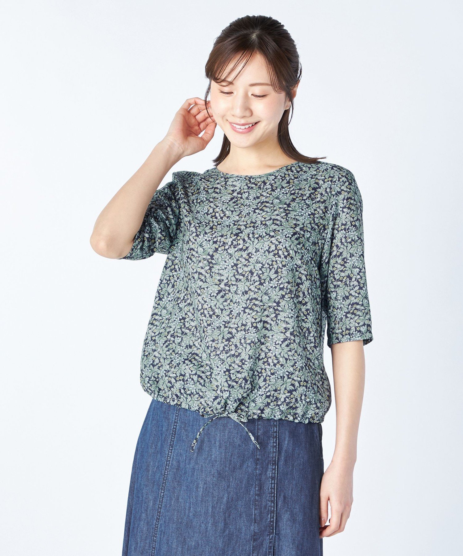 KEITH Wild Flower Meadowブラウス キース トップス シャツ・ブラウス ネイビー