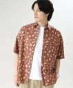 【SALE／50%OFF】TAKEO KIKUCHI 和小物 総柄 シャツ タケオキクチ トップス シャツ・ブラウス ブラウン ブルー【送料無料】