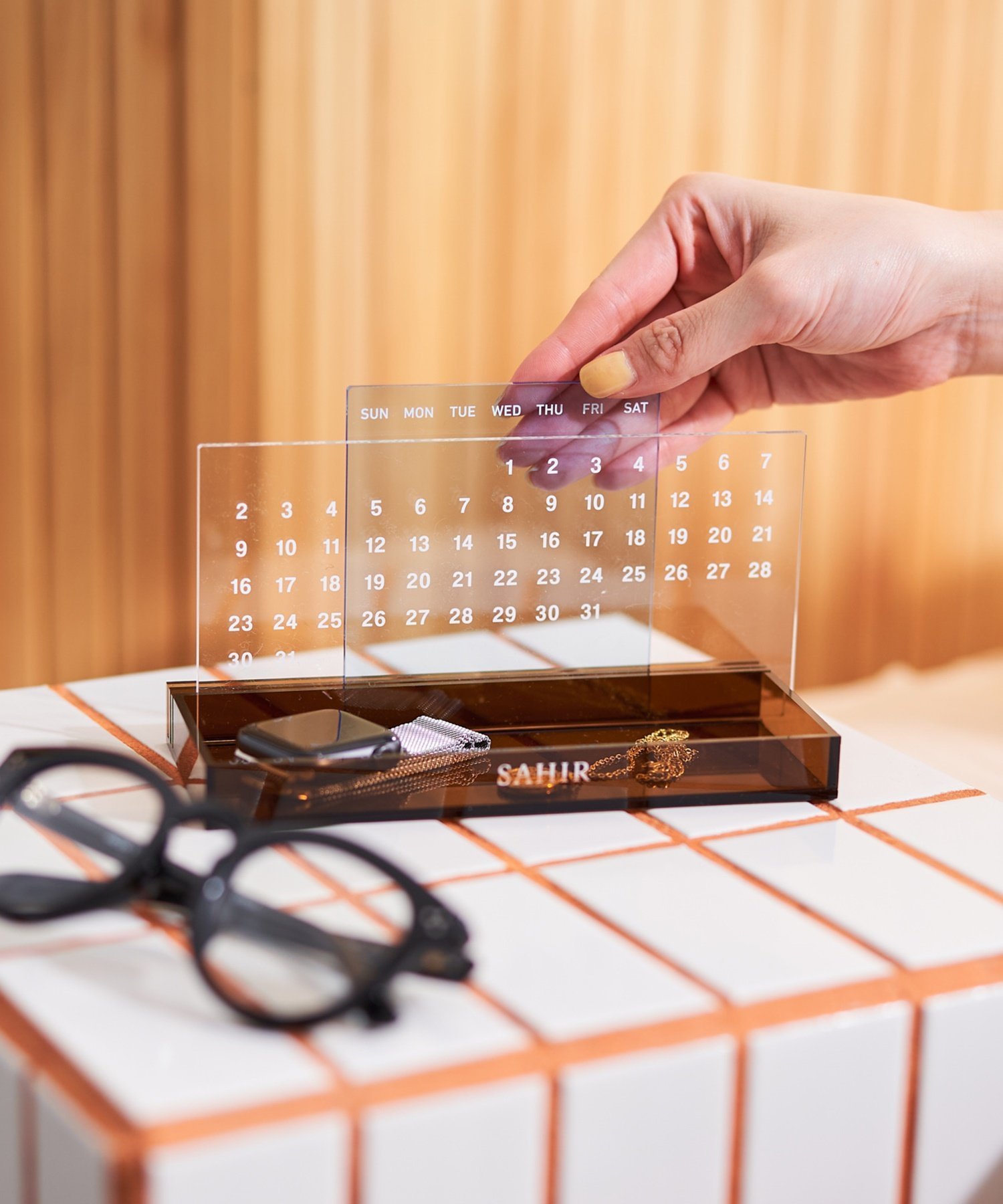 BIRTHDAY BAR 【SAHIR サヒール】Calendar tray バースデイバー インテリア・生活雑貨 その他のインテリア・生活雑貨 ホワイト ブラウンのサムネイル