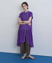 HOUSE OF LOTUS シフリー刺繍シャツワンピース ハウス オブ ロータス ワンピース・ドレス シャツワンピース パープル ブラック ホワイト【送料無料...