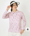 adabat 【吸水速乾】ビットストライプ長袖ポロシャツ アダバット トップス ポロシャツ ピンク ネイビー【送料無料】