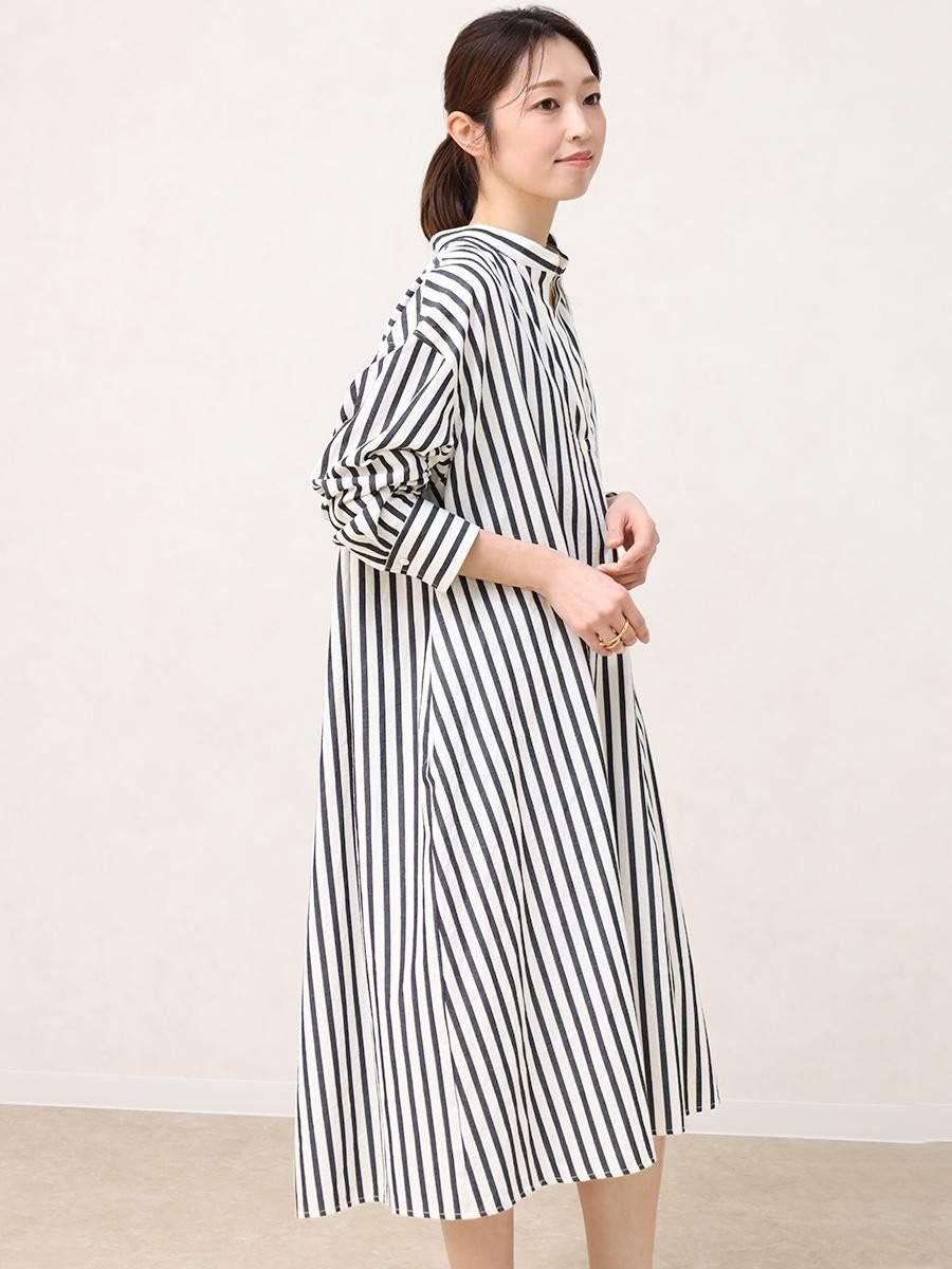 CLOVE バックボタンキーネックシャツワンピース ラシュッド ワンピース・ドレス シャツワンピース【送料無料】