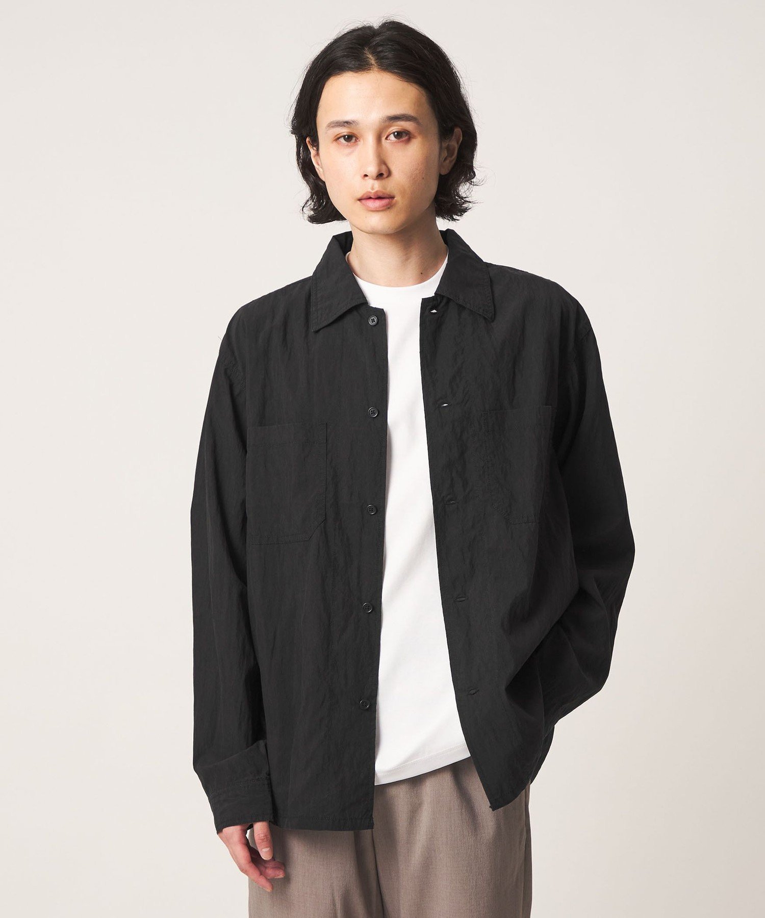 フェード パッカリング CPOシャツ＜A DAY IN THE LIFE＞ ユナイテッドアローズ アウトレット トップス シャツ・ブラウス ブラック グレー