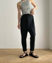 harmonie harmonie -OrganicCotton- 天竺リラックスサルエルパンツ キャナルジーン パンツ その他のパンツ ブラック【送料無料】