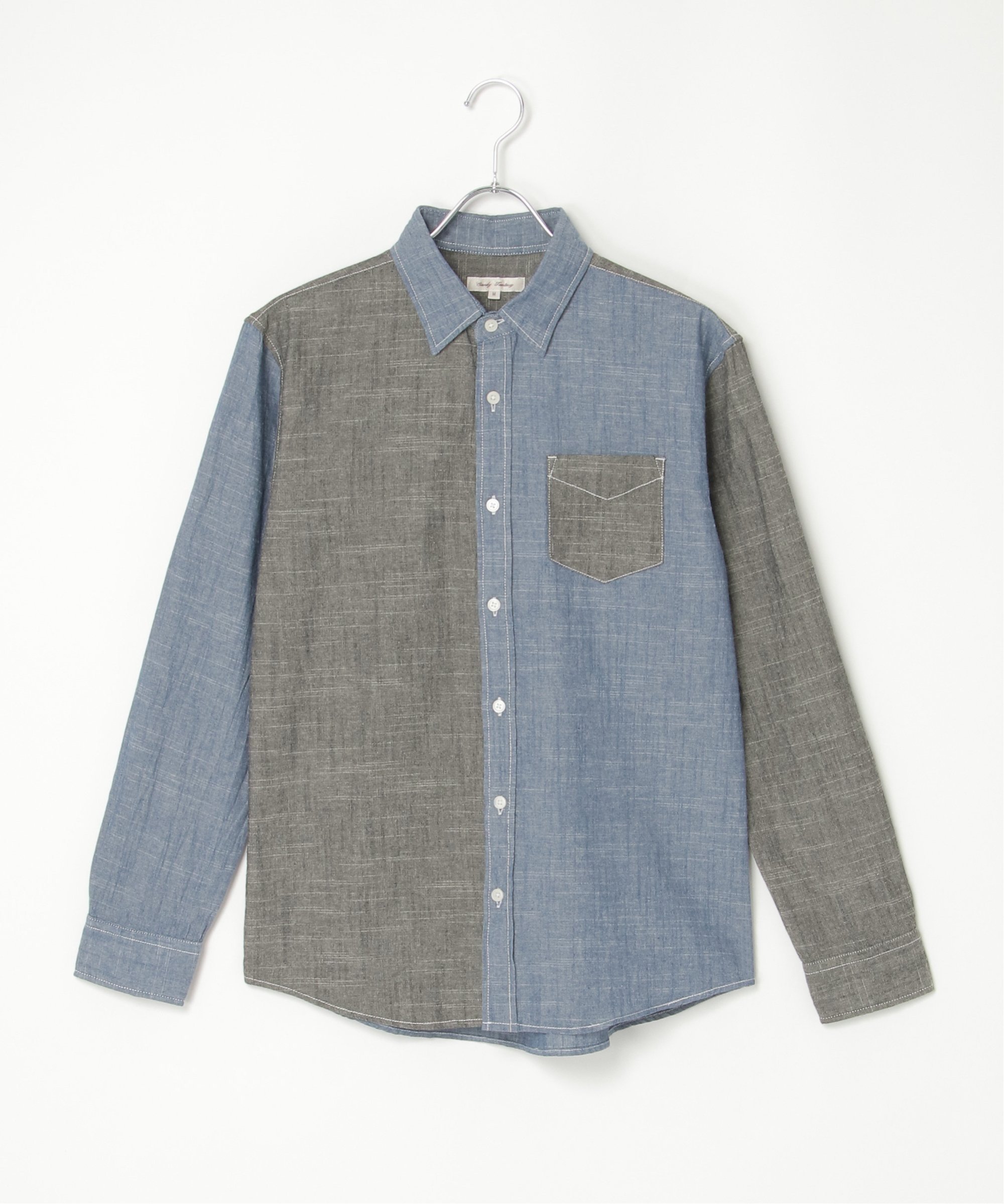 楽天Rakuten FashionVENCE share style MENs ダンガリーレギュラーシャツ ヴァンス エクスチェンジ トップス シャツ・ブラウス ブルー ブラック【送料無料】