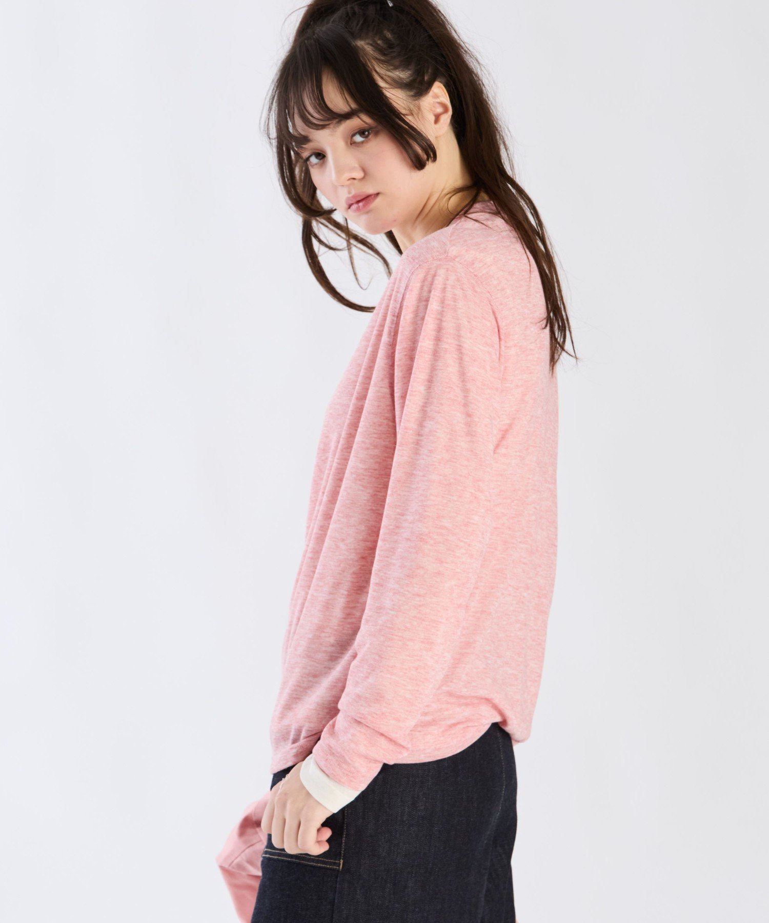 . シアーボーイズロングTシャツ アニエスベー トップス カットソー・Tシャツ ピンク
