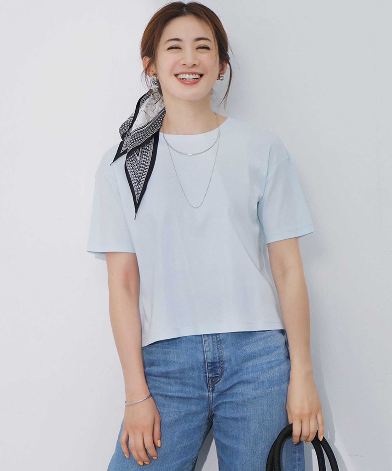 23区 S 【速乾性/汗じみ防止】半袖 クロップド IT Tシャツ ニジュウサンク トップス カットソー・Tシャツ オレンジ ホワイト ベージュ