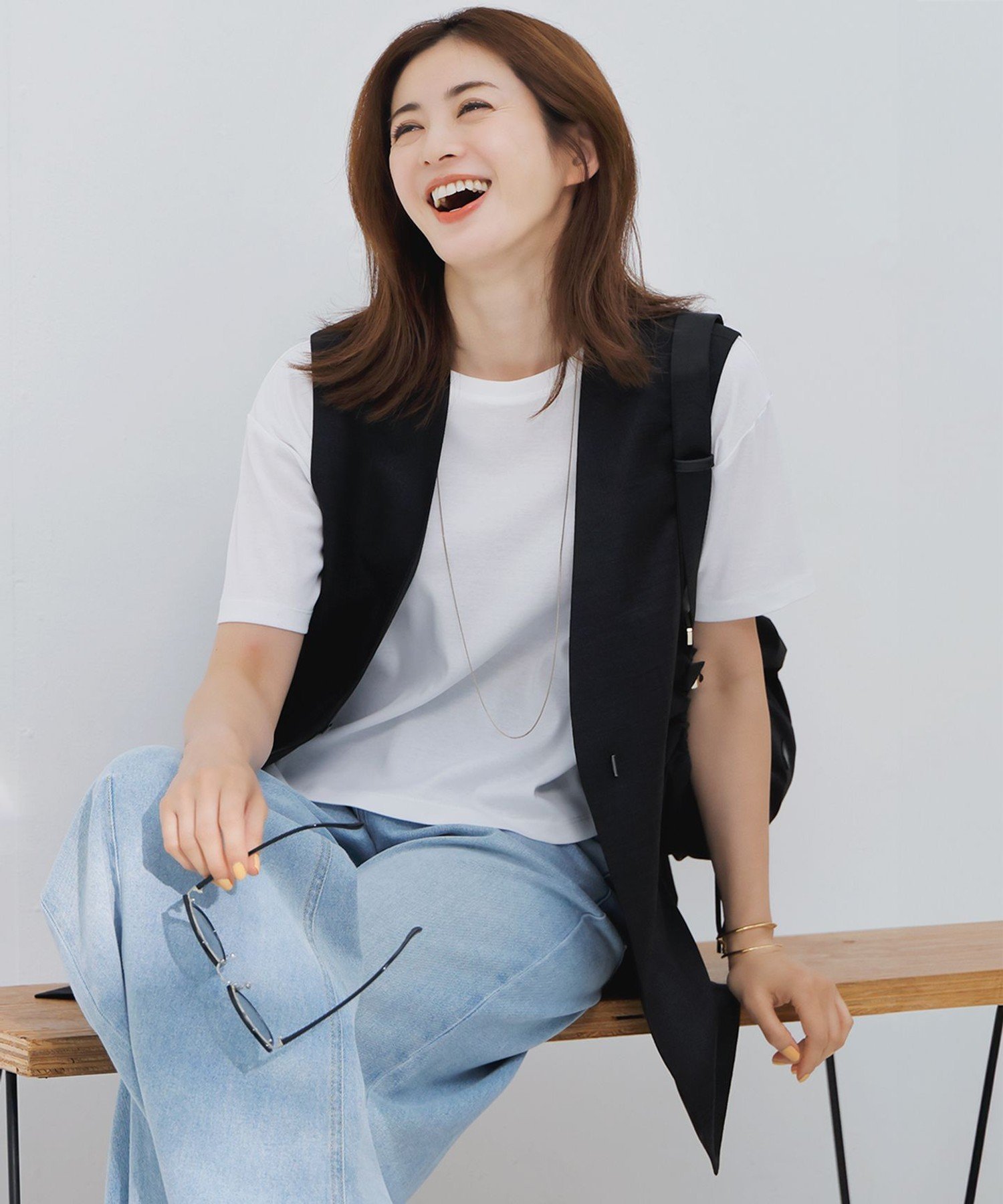 23区 S 【速乾性/汗じみ防止】半袖 クロップド IT Tシャツ ニジュウサンク トップス カットソー・Tシャツ オレンジ ホワイト ベージュ