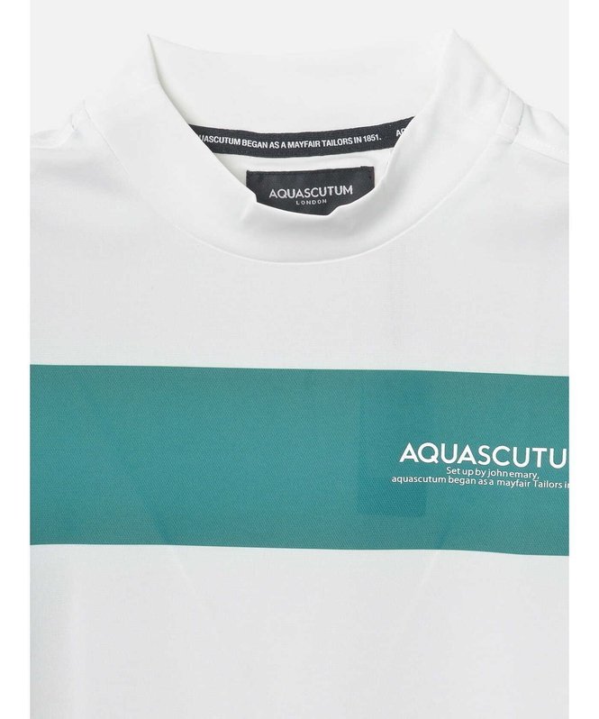 【SALE／50%OFF】Aquascutum GOLF GOLF MEN ラインAQロゴモックネック アクアスキュータム トップス カットソー・Tシャツ ブラック ホワイト【送料無料】