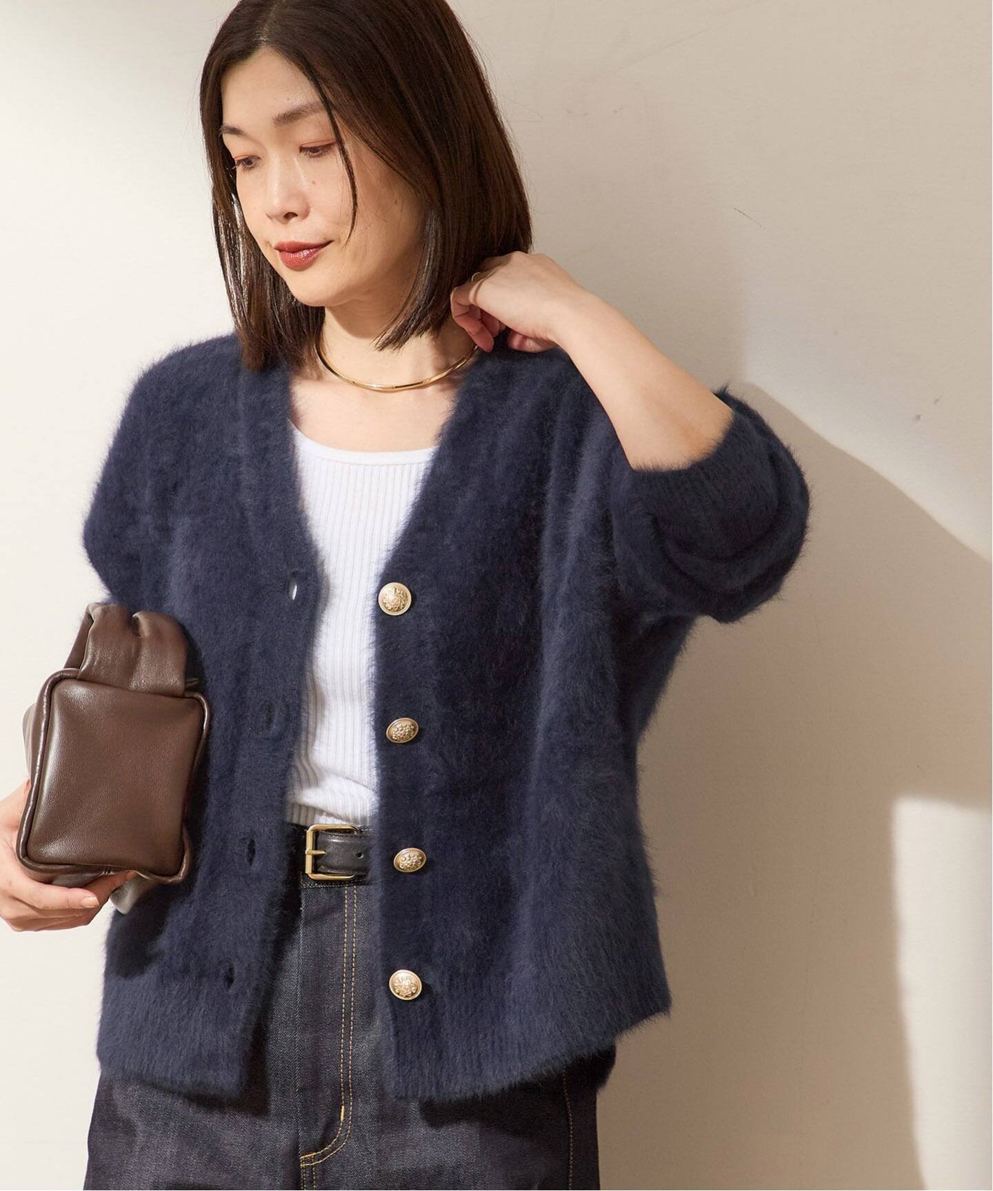 JOURNAL STANDARD L'ESSAGE 《追加》FOX CASHMERE Vネックカーディガン ジャーナルスタンダード レサージュ トップス カーディガン ベージュ グレー ネイビー カーキグリーン【送料無料】のサムネイル