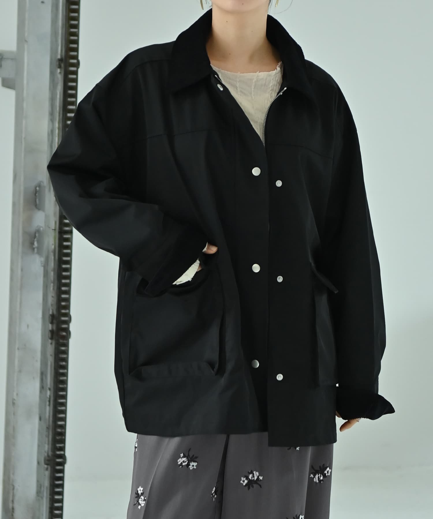 STYLE DELI 【BLK001】ツイルカバーオール スタイルデリ ジャケット・アウター カバーオール・ワークジャケット ベージュ ブラック【送料無料】