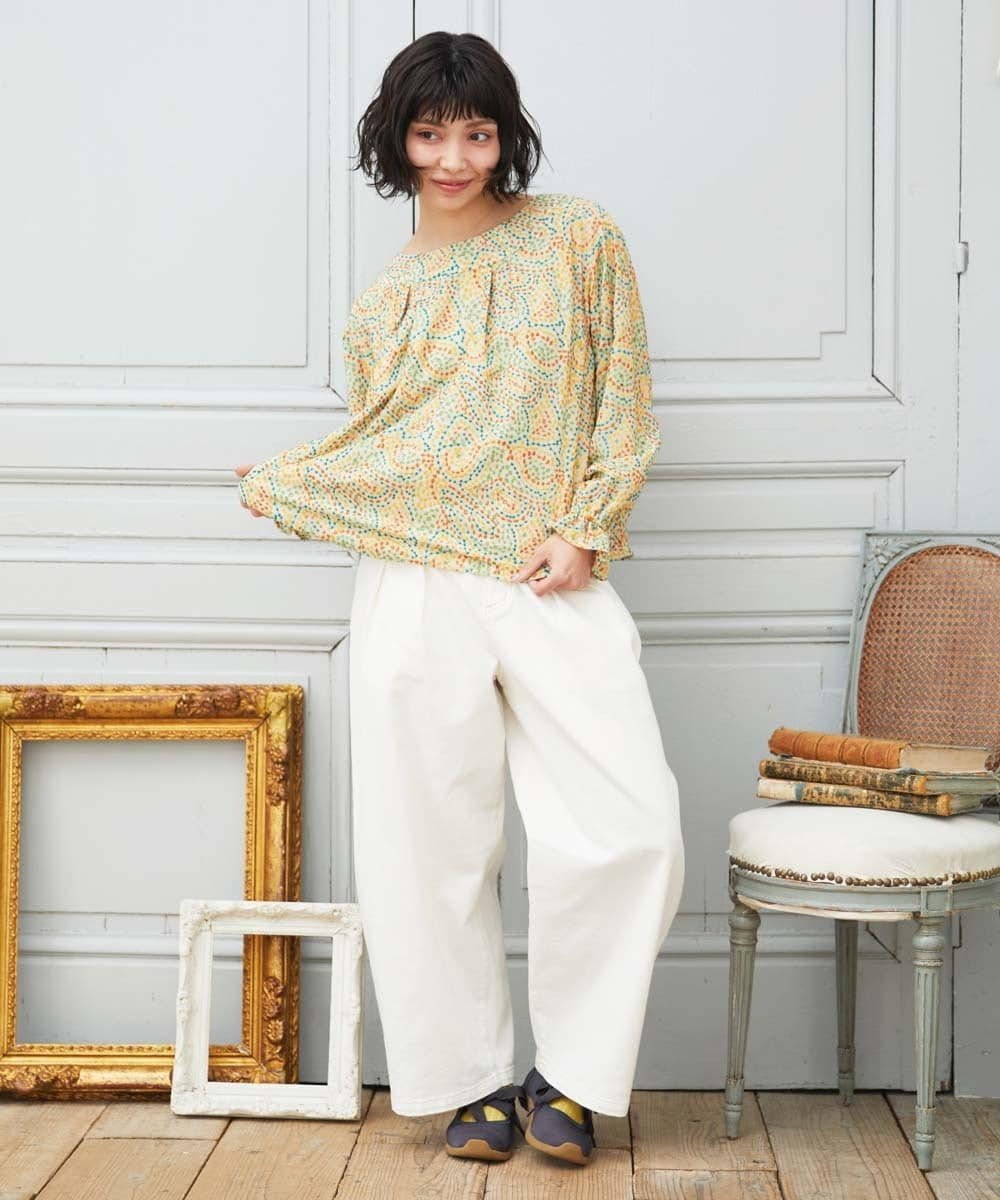 Jocomomola La mancha ドット総刺繍ブラウス ホコモモラ トップス シャツ・ブラウス ホワイト