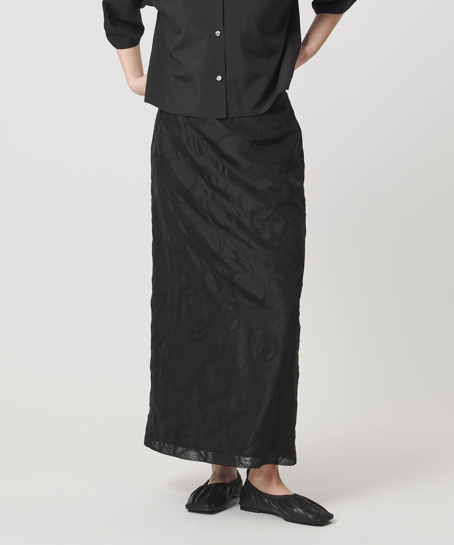 MARW UNITED ARROWS ＜MARW UNITED ARROWS＞レース エンブロイダリー スカート ビューティー＆ユース　ユナイテッドアローズ スカート その他のスカート ブラック【送料無料】