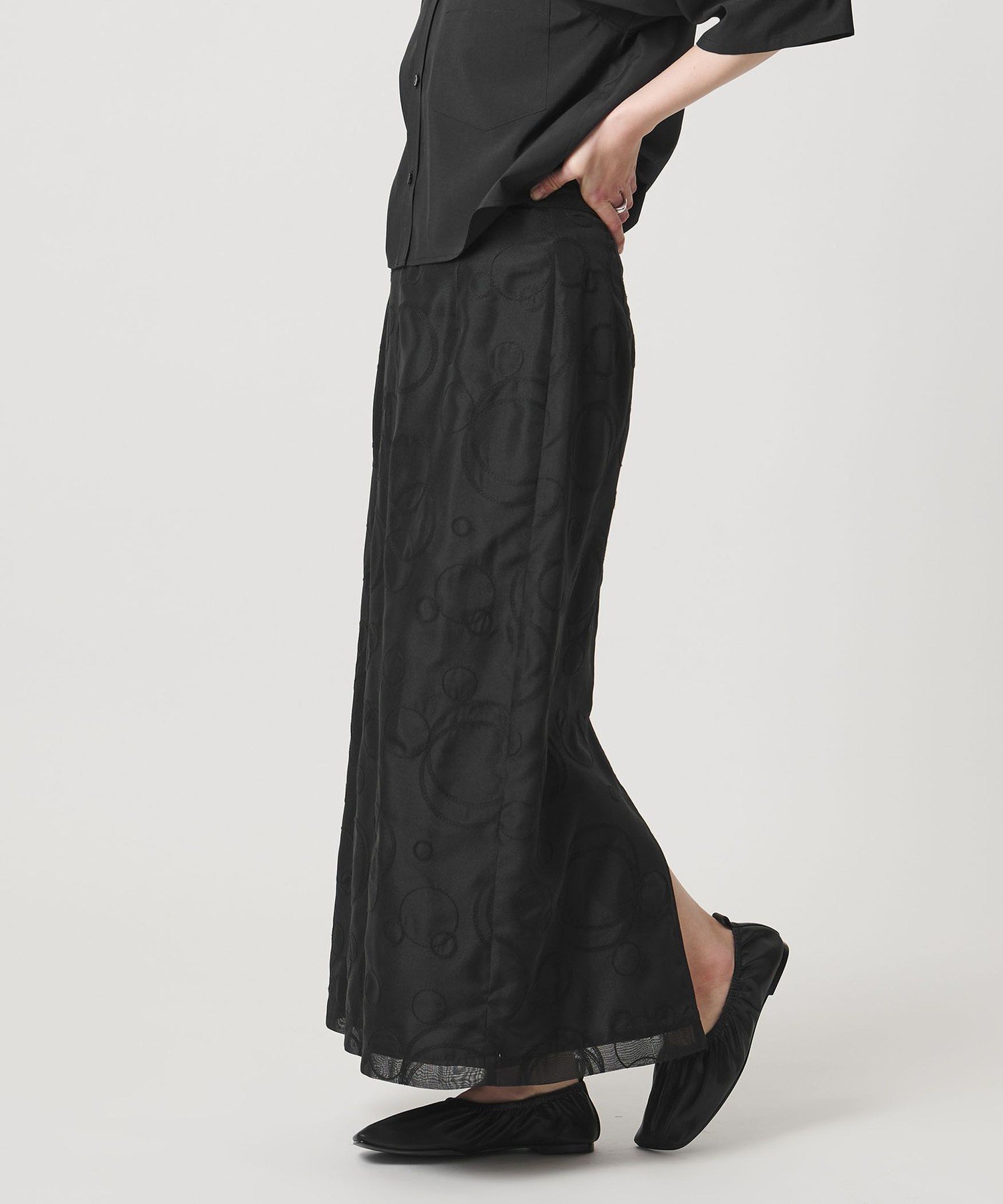 MARW UNITED ARROWS ＜MARW UNITED ARROWS＞レース エンブロイダリー スカート ビューティー＆ユース　ユナイテッドアローズ スカート その他のスカート ブラック【送料無料】