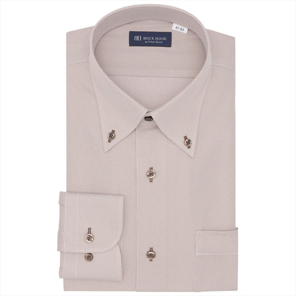 【SALE／36%OFF】BRICK HOUSE by Tokyo Shirts 【ストレッチ】 ボタンダウン 長袖 形態安定 ワイシャツ ニットシャツ BM01K306AB16B2N-50 トーキョーシャツ スーツ・フォーマル Yシャツ・カッターシャツ ブラウン