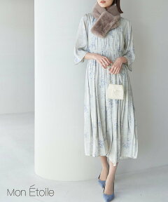 ROPE' PICNIC 【一部店舗限定】【Mon E'toile/モンエトワール】シノワズリDRESS ロペピクニック ワンピース・ドレス ドレス グレー グリーン パープル【送料無料】