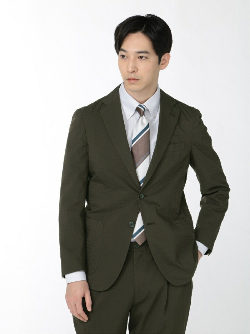 【SALE／58%OFF】TAKA-Q クールマックス/COOL MAX サッカー 2ボタンジャケット カーキ(セットアップ可能) タカキュー スーツ・フォーマル スーツジャケット カーキグリーン【送料無料】
